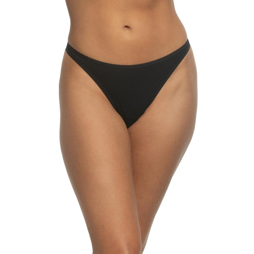 Felina Blissful Thong Womens S/M Black Low Rise Seamless Underwear 530112